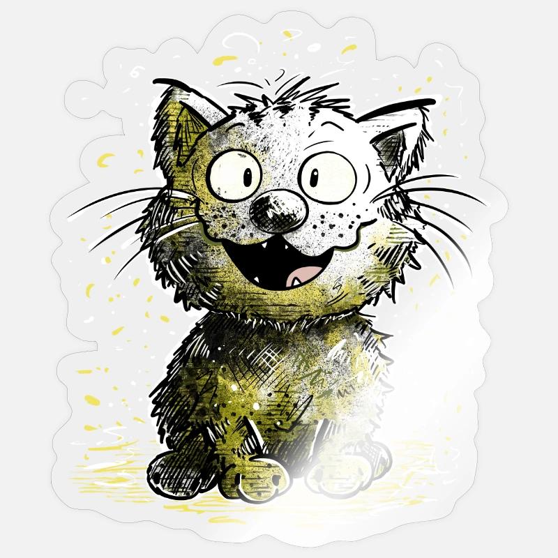 Le chat rit Sticker taille S (10 x 10 cm)