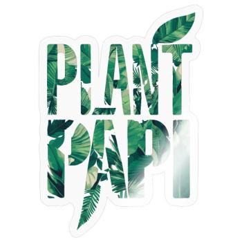 Motif de feuille de Papi pour les amoureux des plantes - Sticker taille S (10 x 10 cm) - brillant transparent - Devant