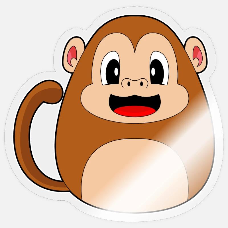 Affe Ostern Osterei - Sticker Größe S (10 x 10 cm) - Transparent glänzend