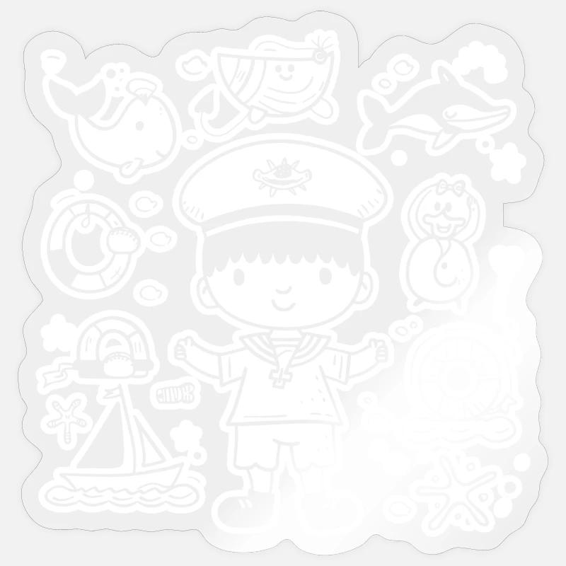 Look BD Petit Marin - Sticker taille S (10 x 10 cm) - brillant transparent