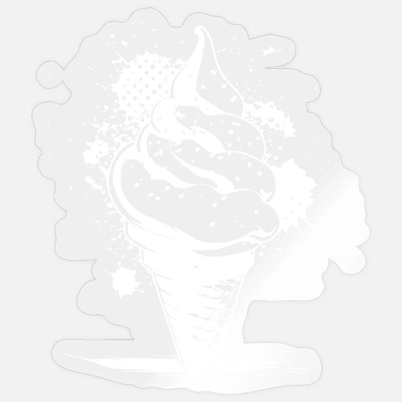 Cornet de crème glacée Dessin Sticker taille S (10 x 10 cm)