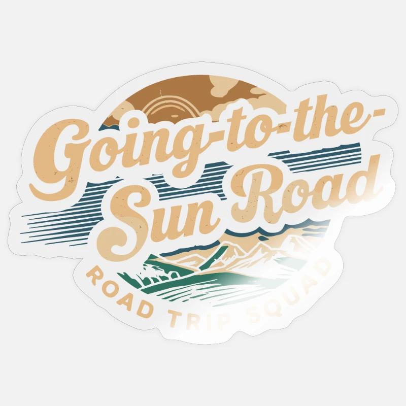 Aller au soleil Road Trip Squad Adventure - Sticker taille S (10 x 10 cm) - brillant transparent