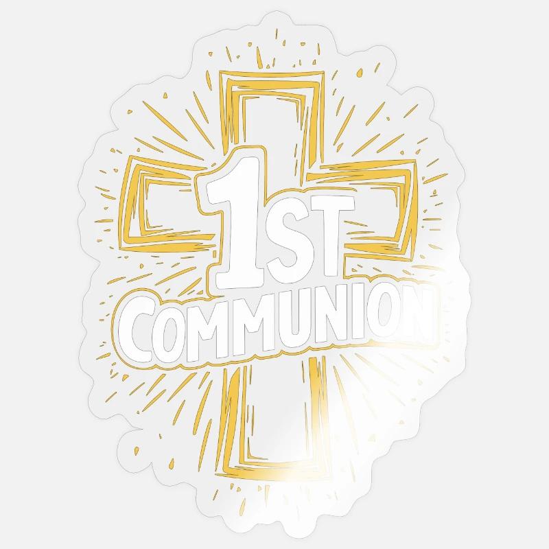 First Communion Cross Design - Sticker size S (10 x 10 cm) - transparent glossy