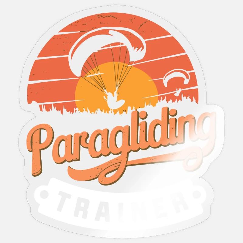 Paragliding-Trainer - Sticker Größe S (10 x 10 cm) - Transparent glänzend