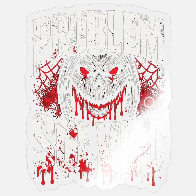 Blutige Lösung - Problem Solved - Sticker Größe S (10 x 10 cm) - Transparent glänzend