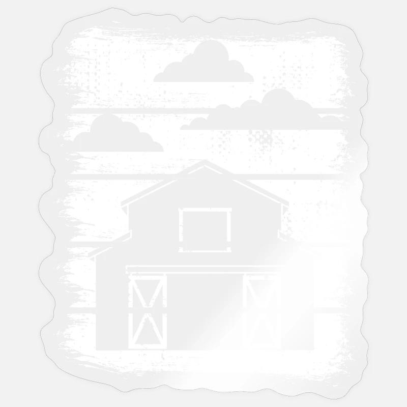 Dessin de grange - Sticker taille S (10 x 10 cm) - brillant transparent