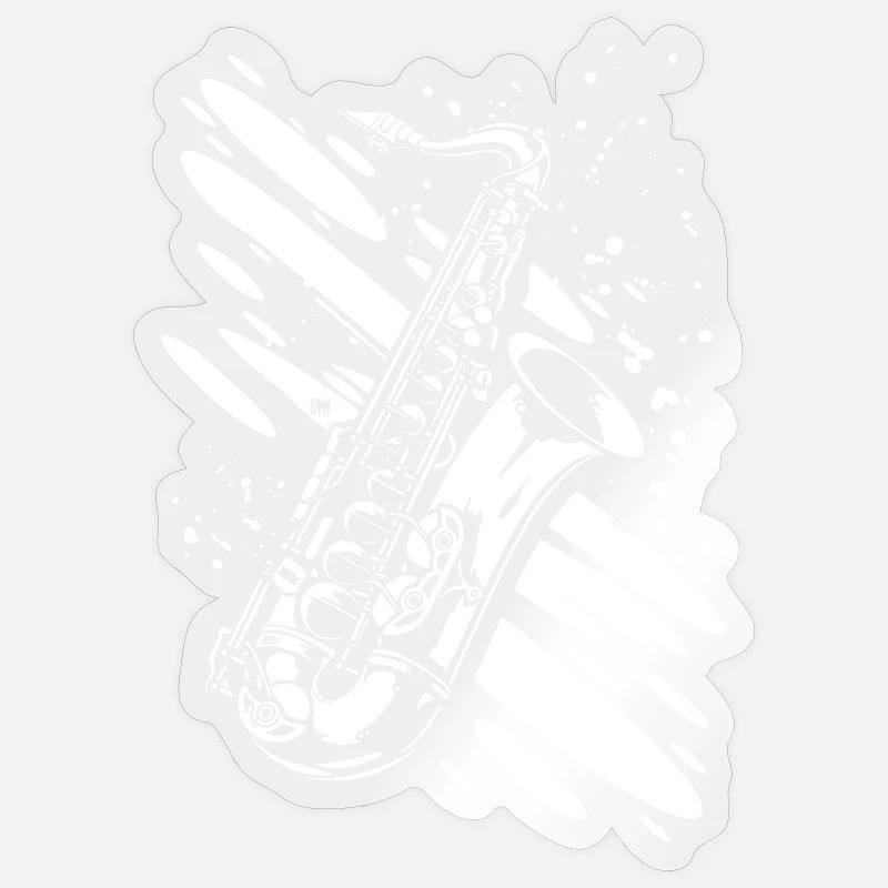 Saxophone - Sticker size S (10 x 10 cm) - transparent glossy