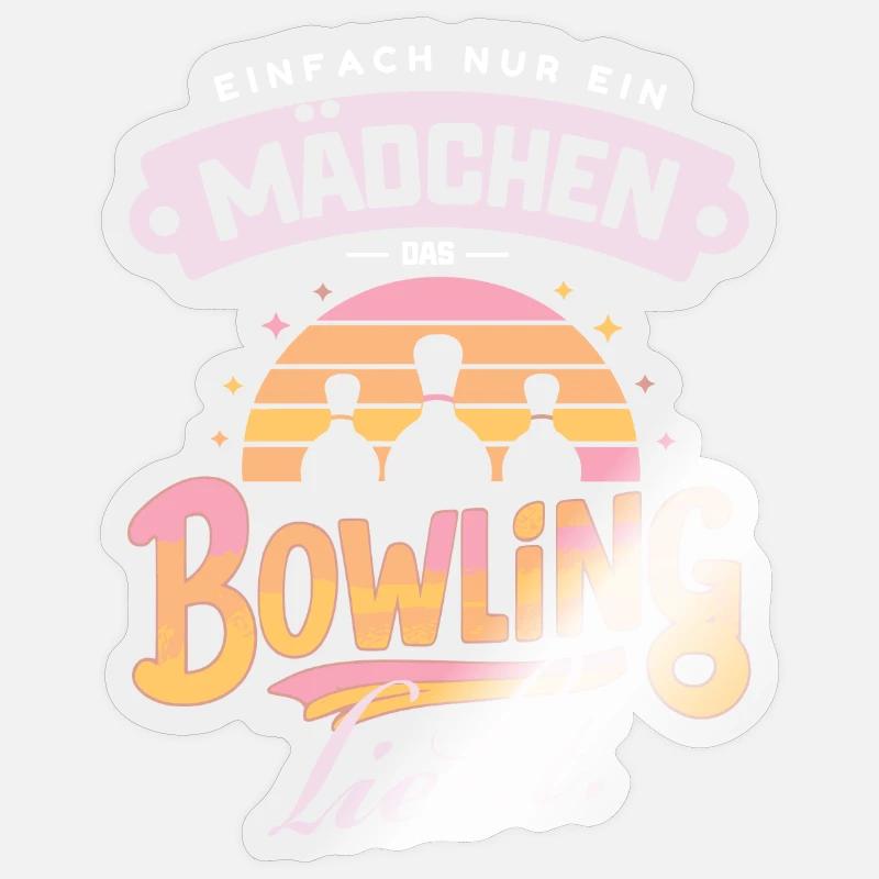 Nur ein Mädchen, das Bowling liebt Sticker Größe S (10 x 10 cm)