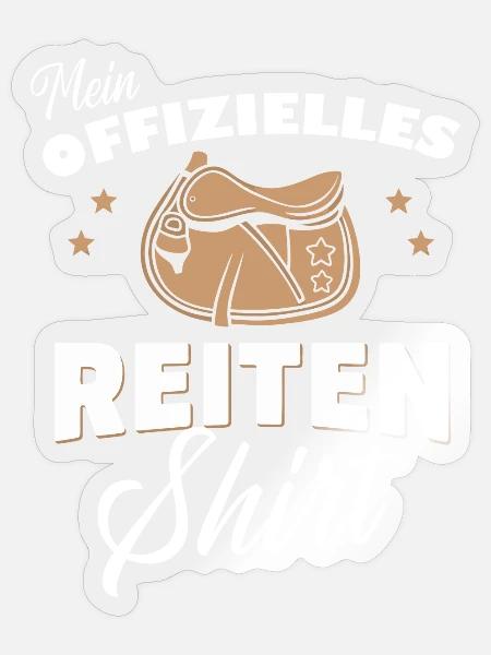 Reitershirt Offiziell Pferde Fan Liebe Hobby - Sticker Größe S (10 x 10 cm) - Transparent glänzend