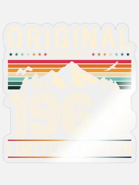 60. Geburtstag Original August 1964 Jahrgang 1964 - Sticker Größe S (10 x 10 cm) - Transparent glänzend