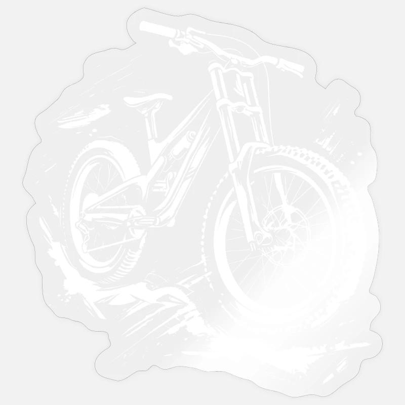 Mountainbiker Zeichnung - Sticker Größe S (10 x 10 cm) - Transparent glänzend