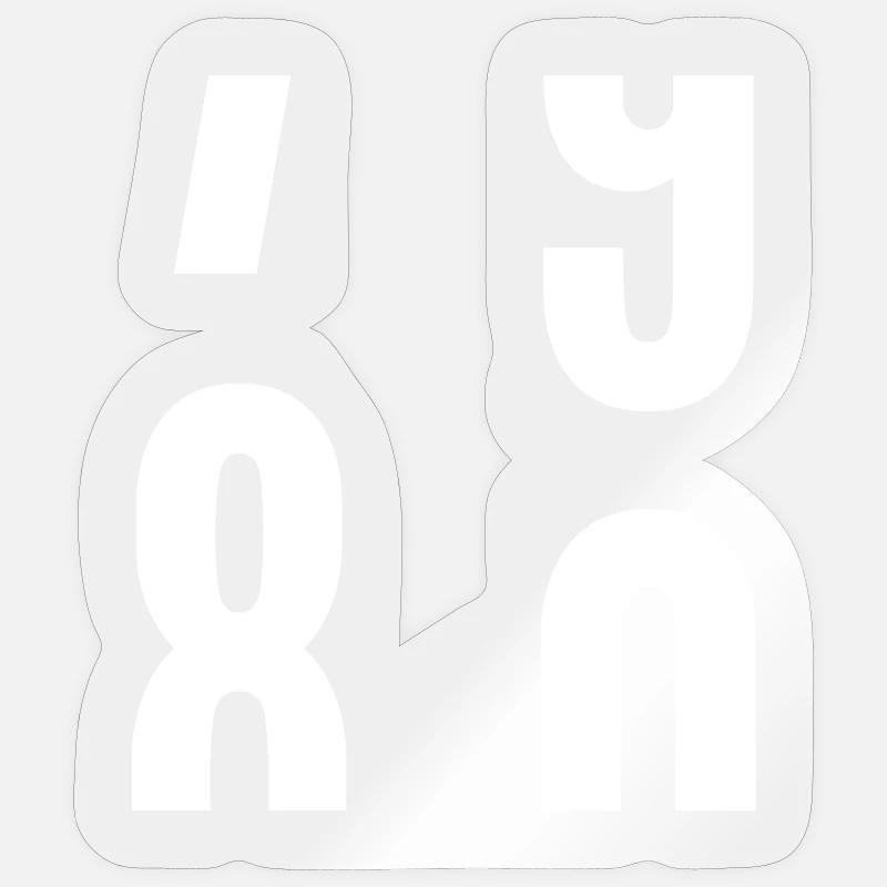 80 Jahre - Sticker Größe S (10 x 10 cm) - Transparent glänzend