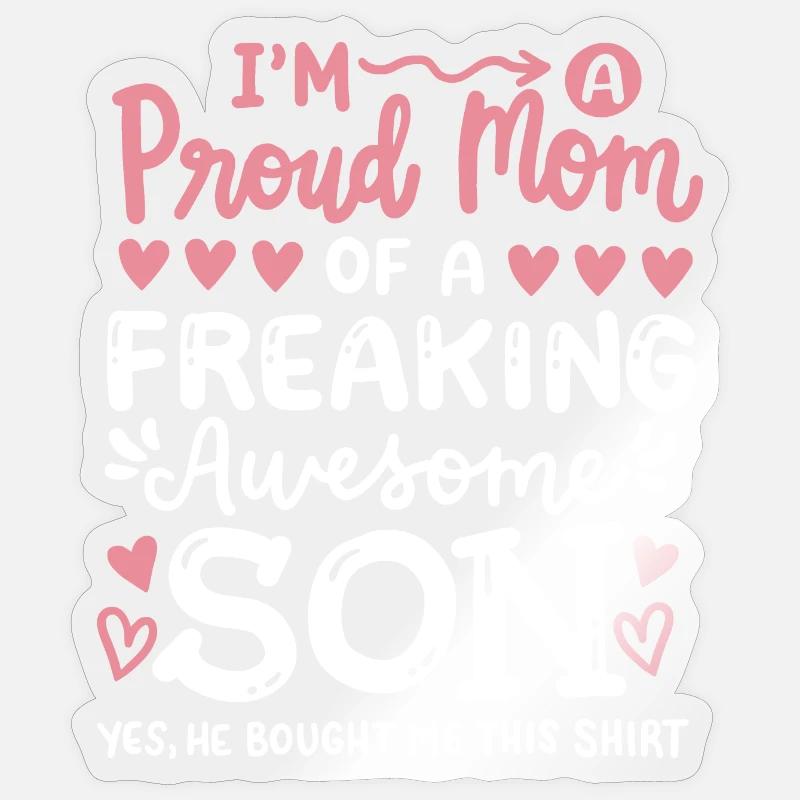 Stolze Mutter Sohn Muttertag Sticker Größe S (10 x 10 cm)