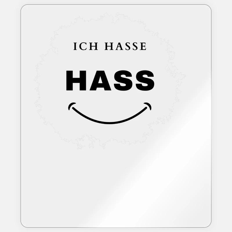 Spruch, ich hasse Hass,lustiges Statement Sticker Größe S (10 x 10 cm)
