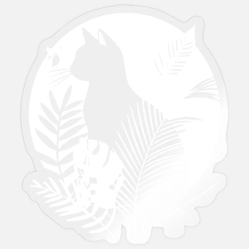 Katzen Illustration - Sticker Größe S (10 x 10 cm) - Transparent glänzend