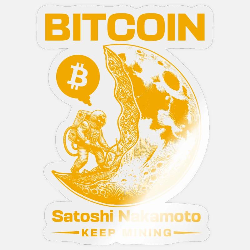 Bitcoin Kryptowährung BTC Satoshi Nakamoto Sticker Größe S (10 x 10 cm)