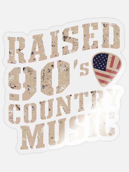 Raised 90's Country Music Liebhaber - Sticker Größe S (10 x 10 cm) - Transparent glänzend