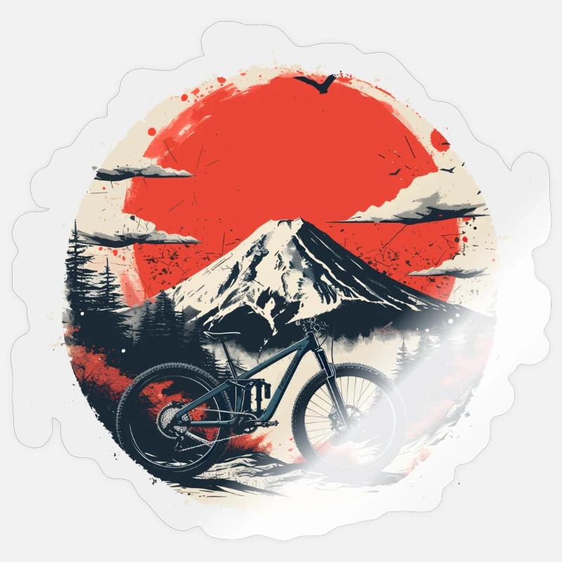 Mountain bikers - Sticker size S (10 x 10 cm) - transparent glossy