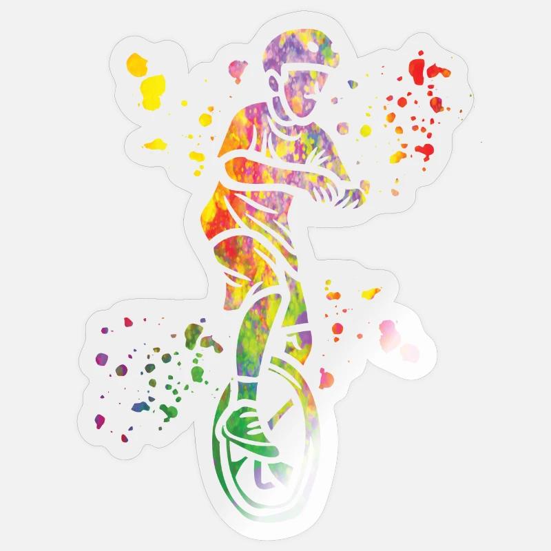 Einradfahrer Einradfahren Einrad - Sticker Größe S (10 x 10 cm) - Transparent glänzend