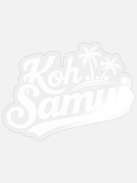 Koh Samui Souvenir Palmen Strand Design - Sticker Größe S (10 x 10 cm) - Transparent glänzend