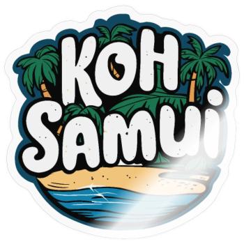 Koh Samui souvenir beach paradise - Sticker size S (10 x 10 cm) - transparent glossy - Front
