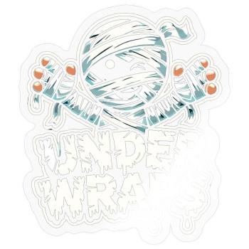 Chemise d’Halloween avec des momies et le texte « Under Wraps » - Sticker taille S (10 x 10 cm) - brillant transparent - Devant