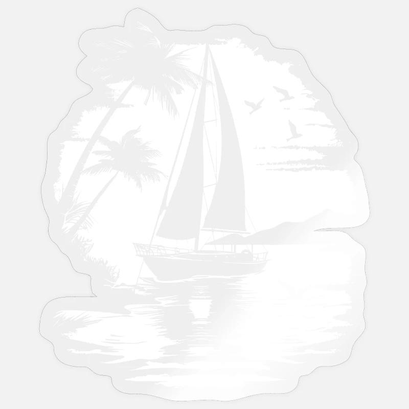 Dessin de voile - Sticker taille S (10 x 10 cm) - brillant transparent