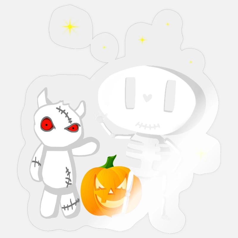 Halloweengesellschaft Gespenst und Monsterchen Sticker Größe S (10 x 10 cm)