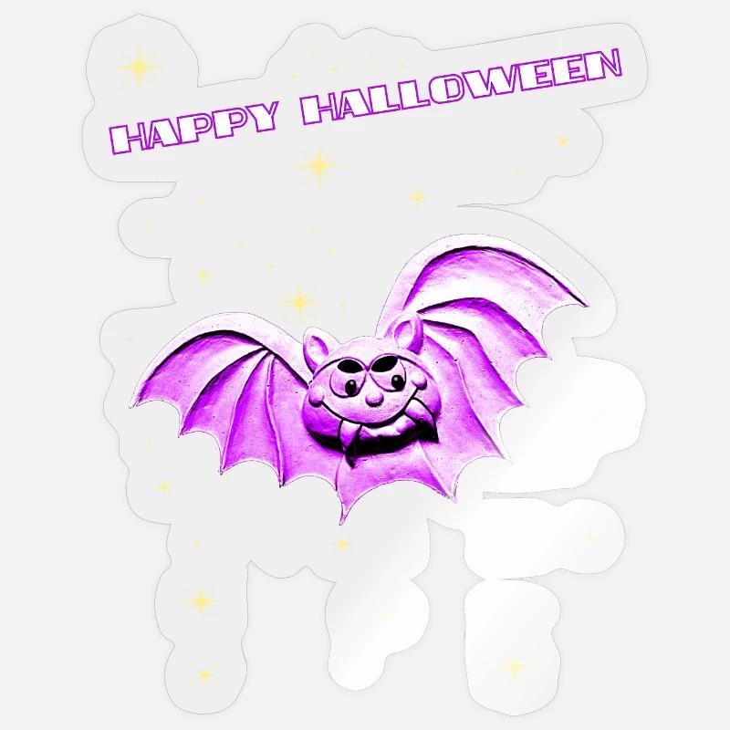 Bat for Halloween - Sticker size S (10 x 10 cm) - transparent glossy
