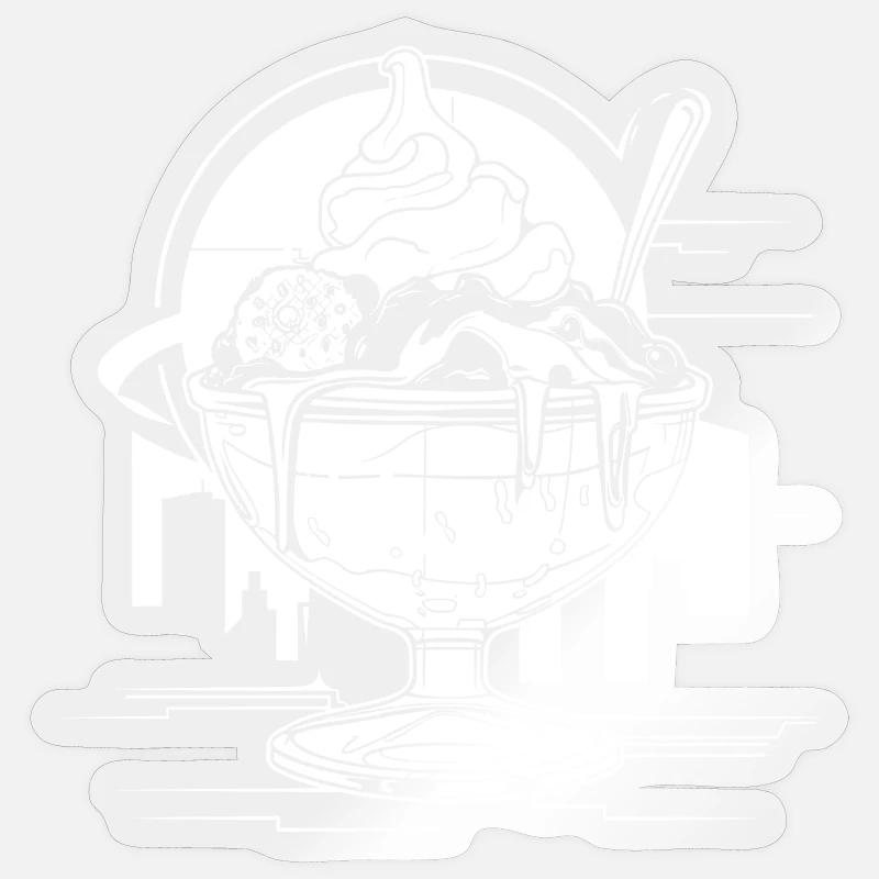 Graphic Ice Cream Sundae - Sticker size S (10 x 10 cm) - transparent glossy
