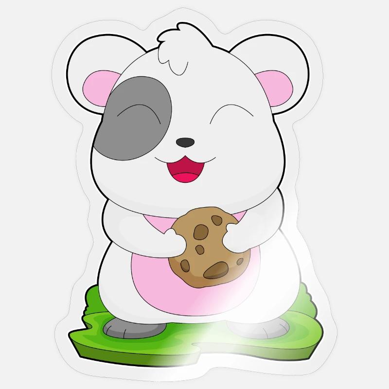 Biscuit hamster - Sticker taille S (10 x 10 cm) - brillant transparent