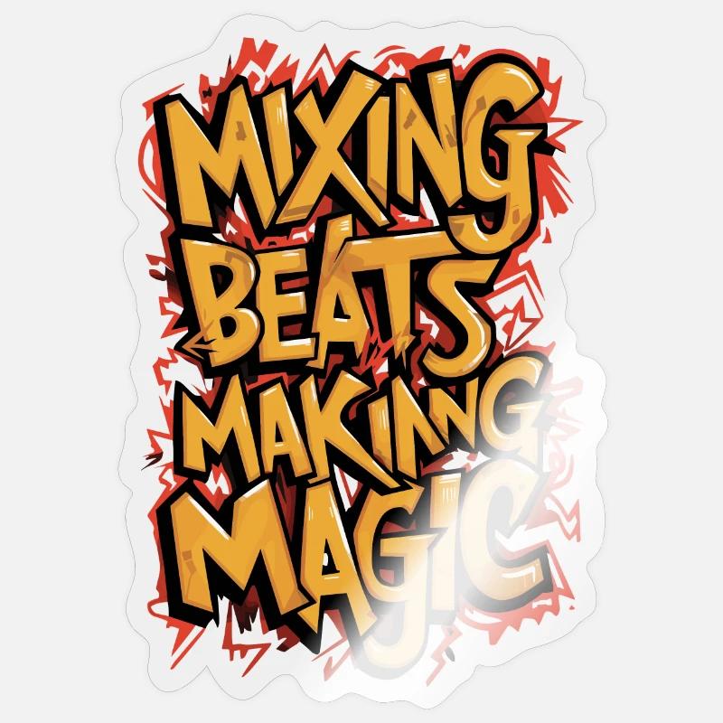DJ - Mixing Beats Making Magic Sticker Größe S (10 x 10 cm)