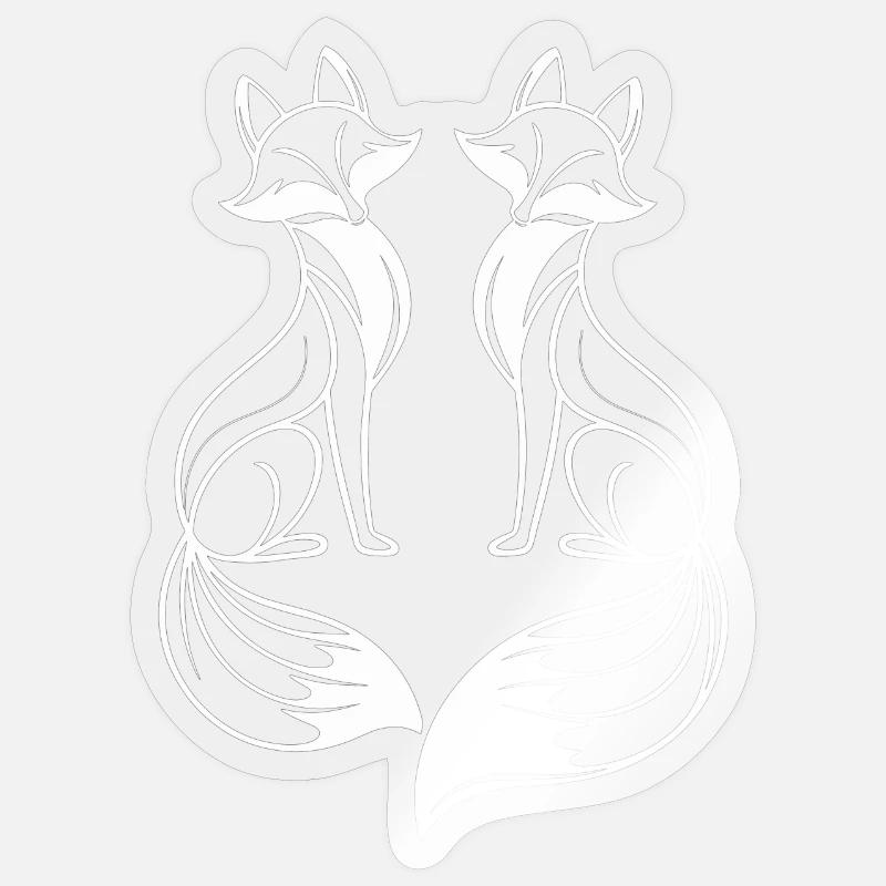 Two Foxes Fox Artistic Design Sticker size S (10 x 10 cm)