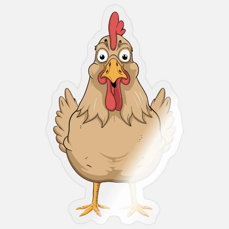 Funny Chicken Comic Drawing Fun Sticker size S (10 x 10 cm)