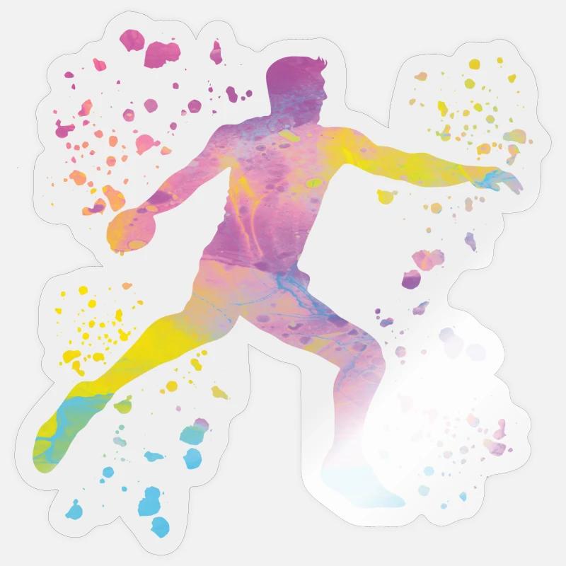 Diskuswerfer Colorsplash Diskuswurf Sticker Größe S (10 x 10 cm)