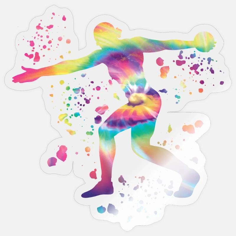 Diskuswerfer Colorsplash Diskuswurf Sticker Größe S (10 x 10 cm)