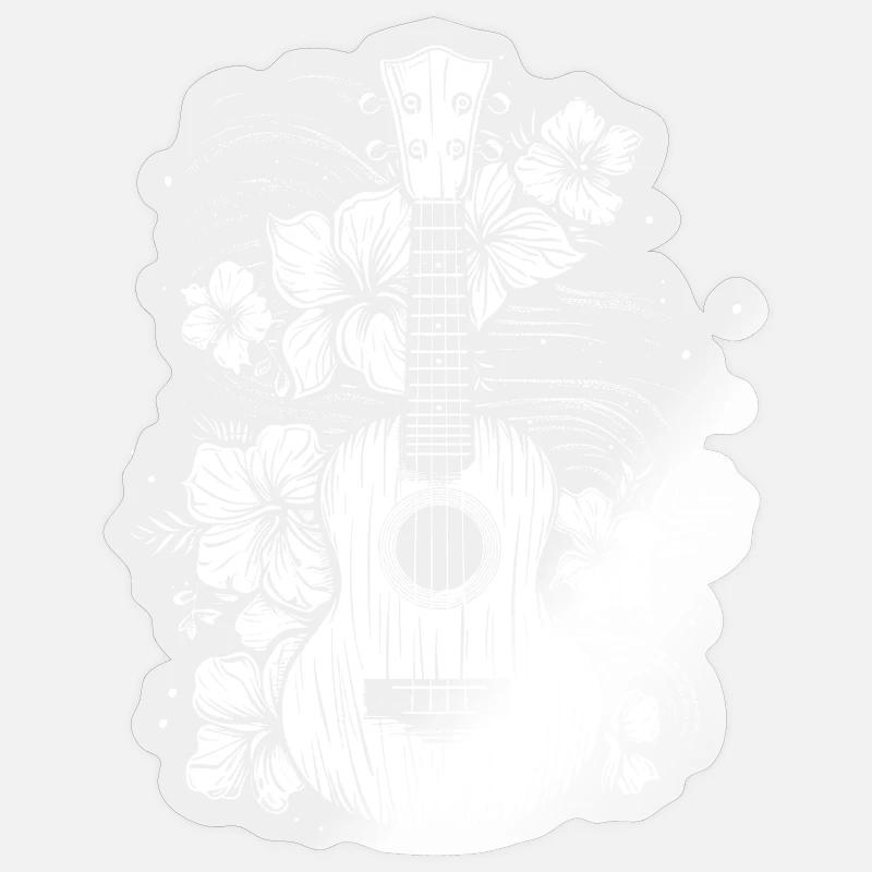 Ukulele Comic Look - Sticker Größe S (10 x 10 cm) - Transparent glänzend