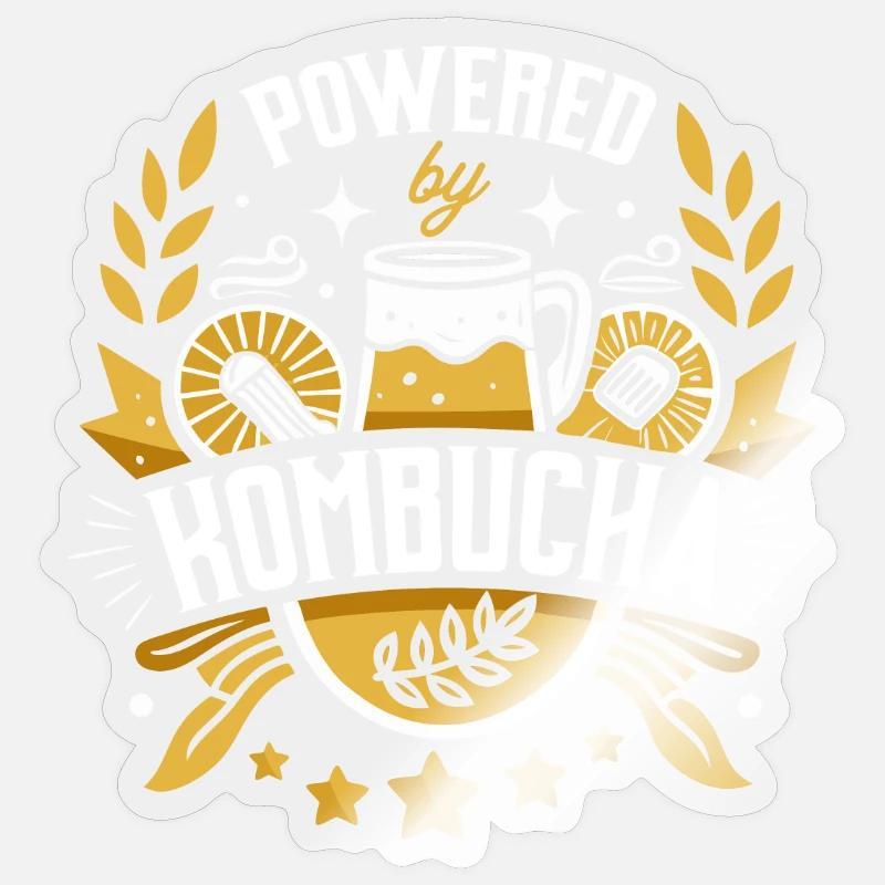 Kombucha Kraft Emblem - Sticker Größe S (10 x 10 cm) - Transparent glänzend