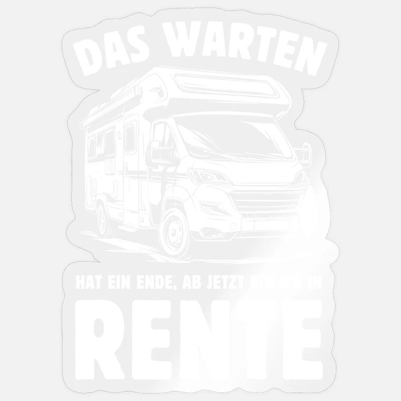 Das Warten hat ein Ende - Rente - Camper Sticker Größe S (10 x 10 cm)