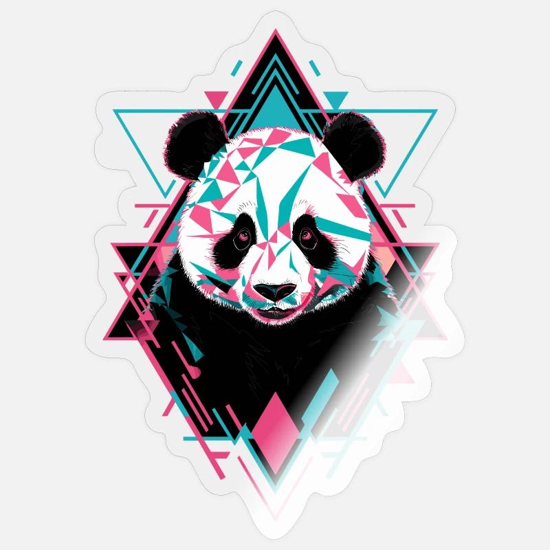 Geometric Panda Artwork - Sticker size S (10 x 10 cm) - transparent glossy