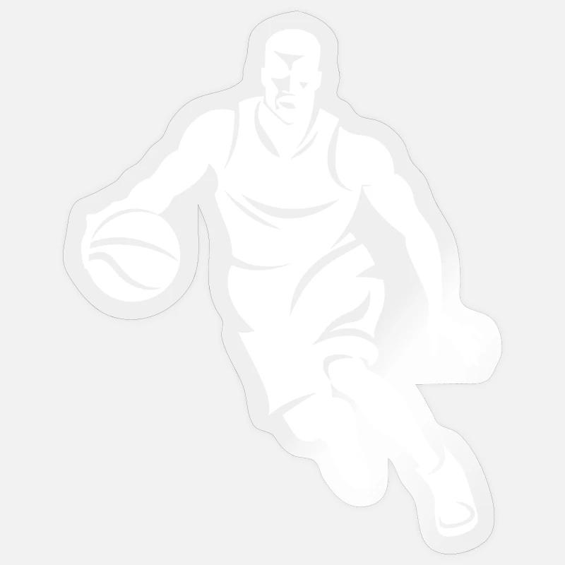 Basketteur - Sticker taille S (10 x 10 cm) - brillant transparent