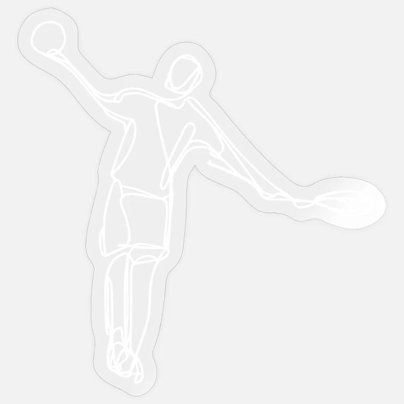 Badminton Player Drawing - Sticker size S (10 x 10 cm) - transparent glossy