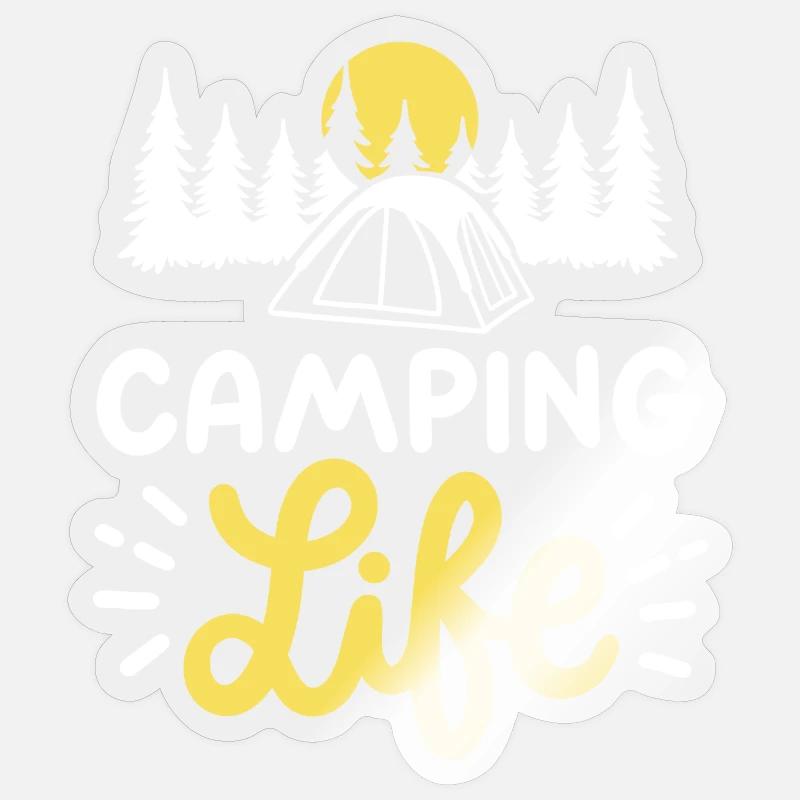 Camping Camper - Sticker Größe S (10 x 10 cm) - Transparent glänzend