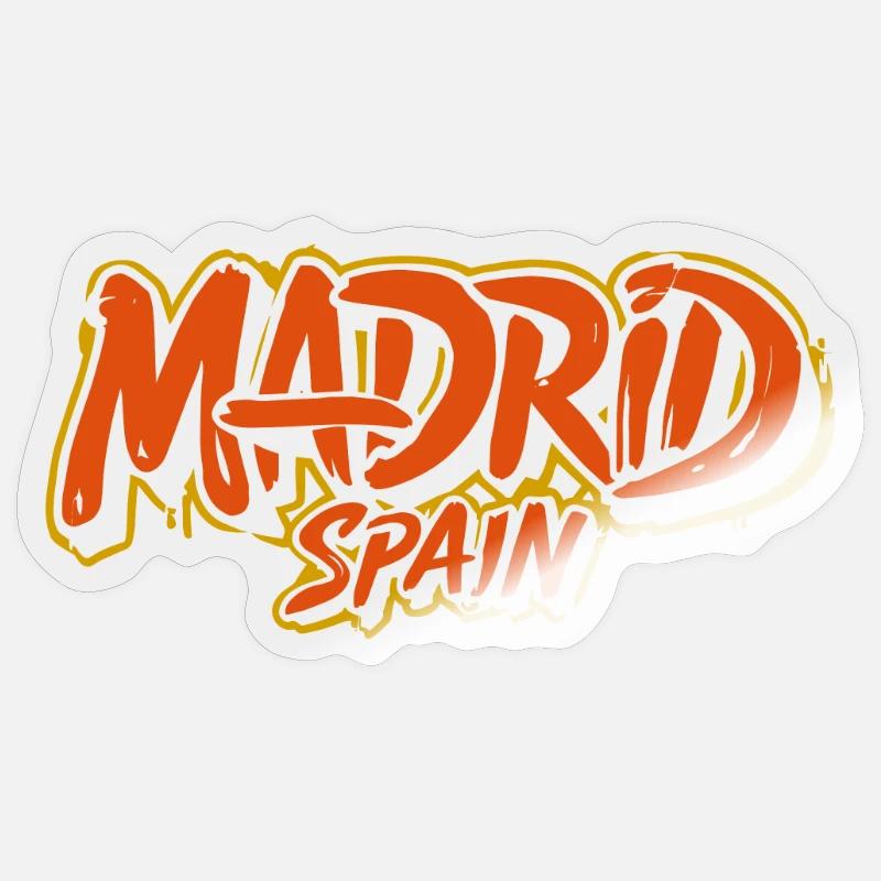 Souvenir de Madrid Espagne - Sticker taille S (10 x 10 cm) - brillant transparent