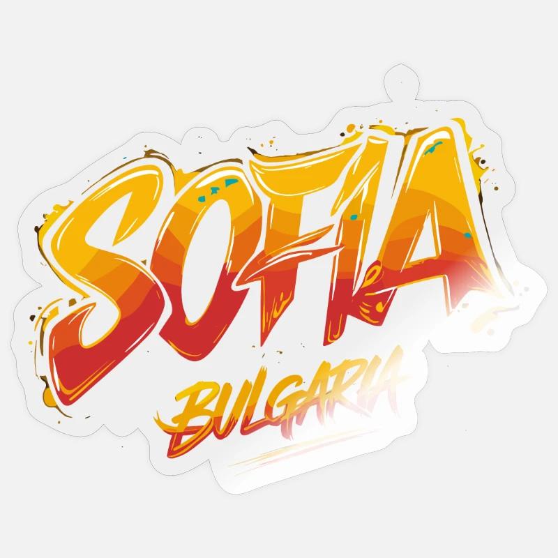 Sofia Bulgarie Souvenir - Sticker taille S (10 x 10 cm) - brillant transparent