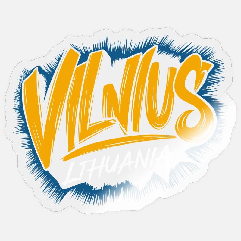 Vilnius Lithuania Souvenir - Sticker size S (10 x 10 cm) - transparent glossy