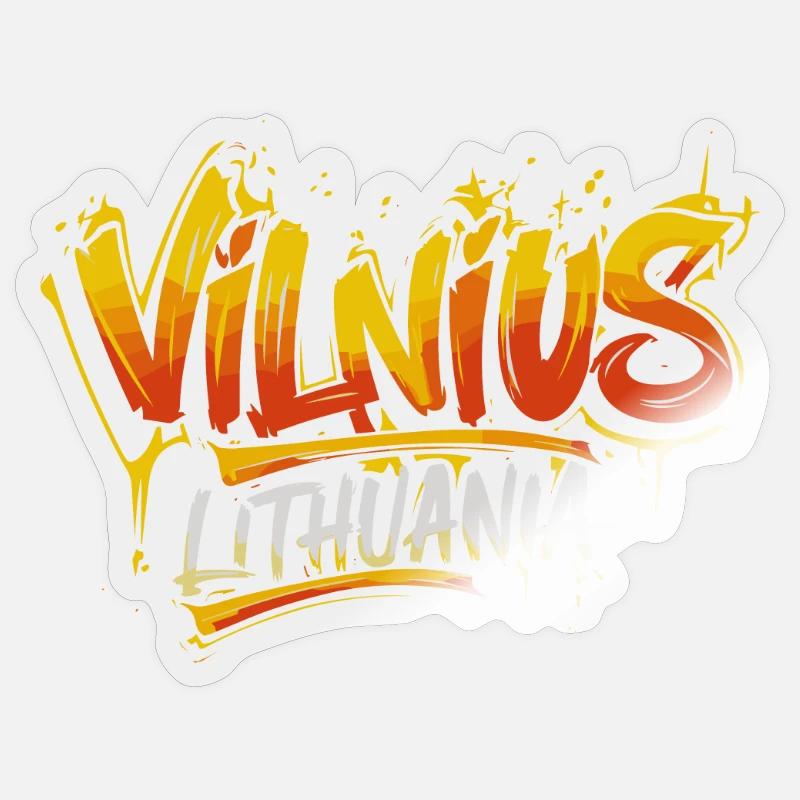Vilnius Lithuania Souvenir - Sticker size S (10 x 10 cm) - transparent glossy