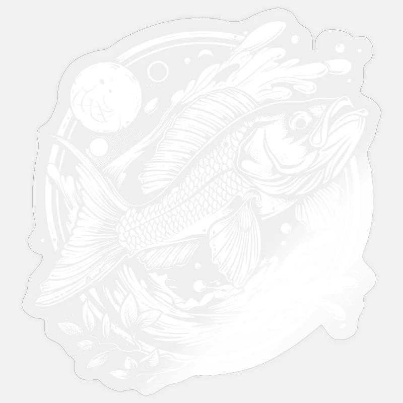 Fish Graphic - Sticker size S (10 x 10 cm) - transparent glossy