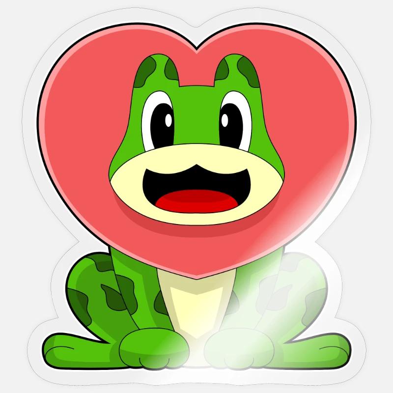 Frog Heart - Sticker size S (10 x 10 cm) - transparent glossy