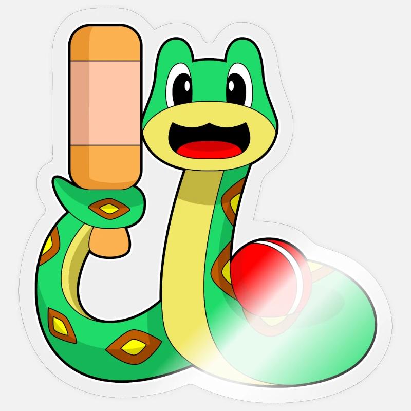 Snake Cricket Cricket Bat - Sticker size S (10 x 10 cm) - transparent glossy